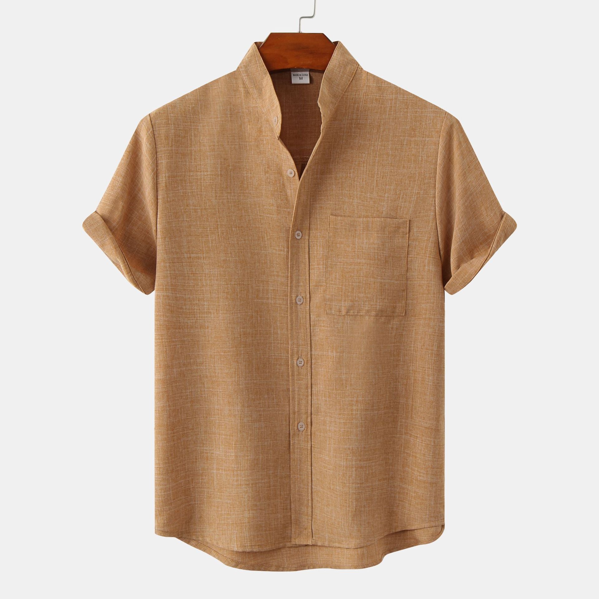Solid Color Cotton Button Up