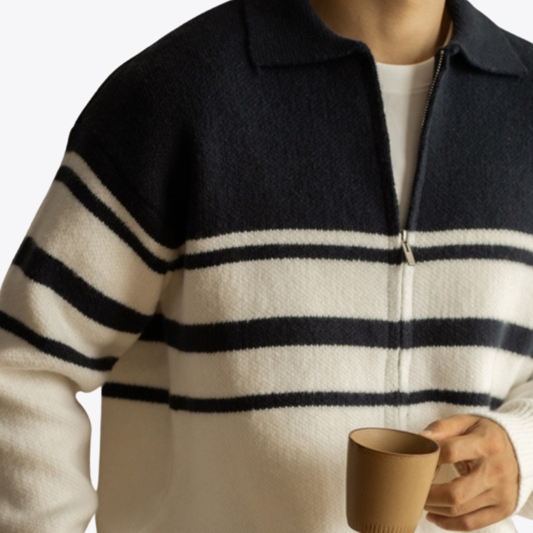 Contrast Lapel Sweater