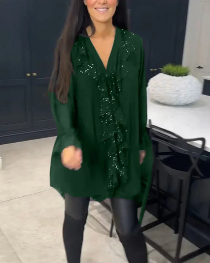 Ksenia – Elegante Damenbluse mit Rüschendetail