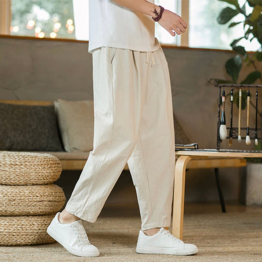 Relaxed Wide-Leg Linen Pants