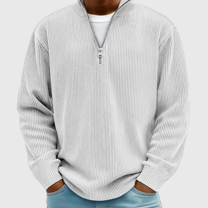 Kev Ribbed Half-Zip Knit Sweater