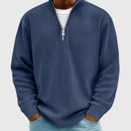 Kev Ribbed Half-Zip Knit Sweater