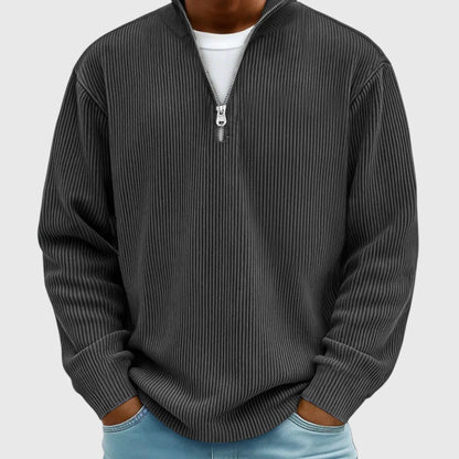 Kev Ribbed Half-Zip Knit Sweater