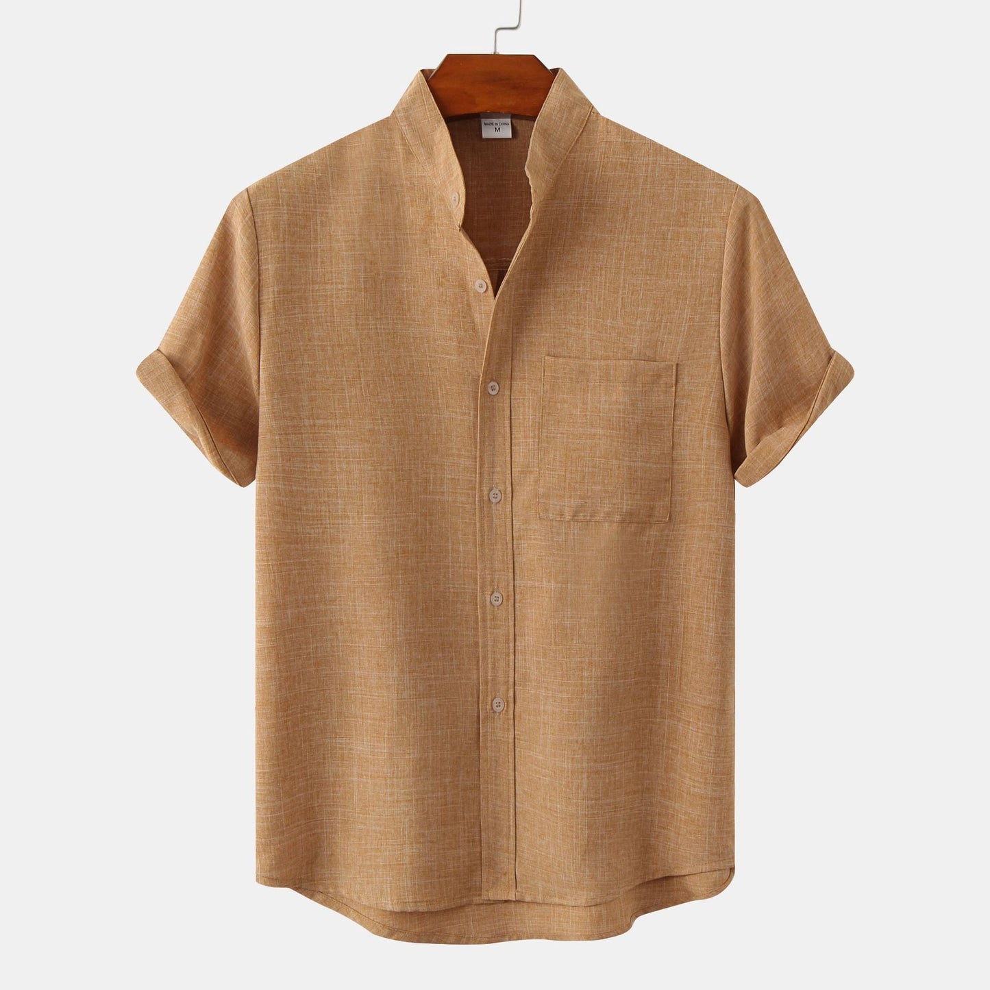 Solid Color Cotton Button Up
