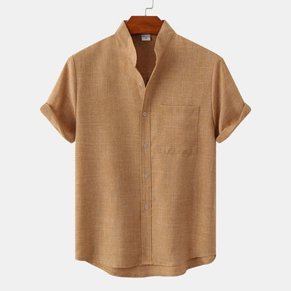 Solid Color Cotton Button Up