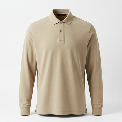 Knitted Long-Sleeve Polo