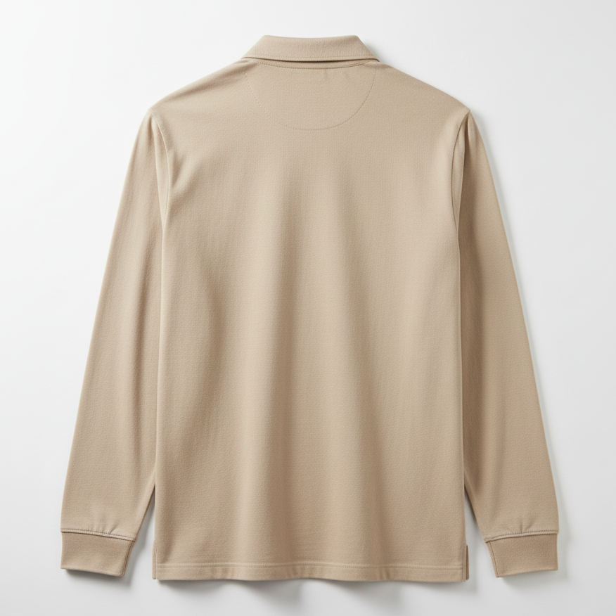 Knitted Long-Sleeve Polo