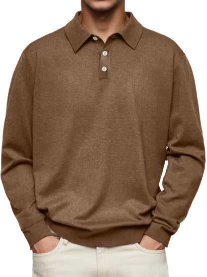 Knitted Long-Sleeve Polo