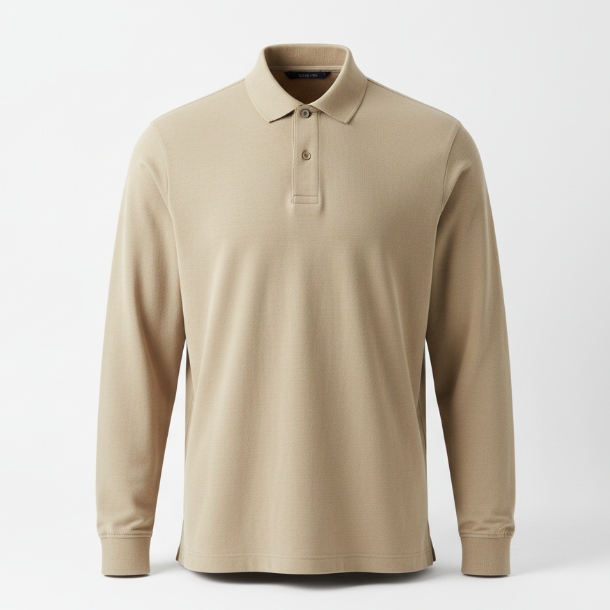 Knitted Long-Sleeve Polo