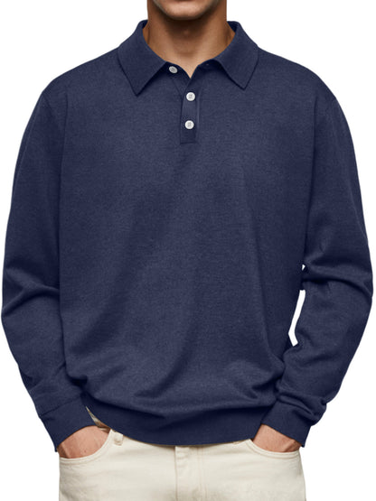 Knitted Long-Sleeve Polo