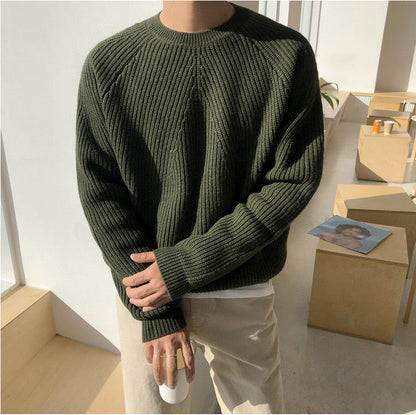 Cotton Knit Raglan Sweater