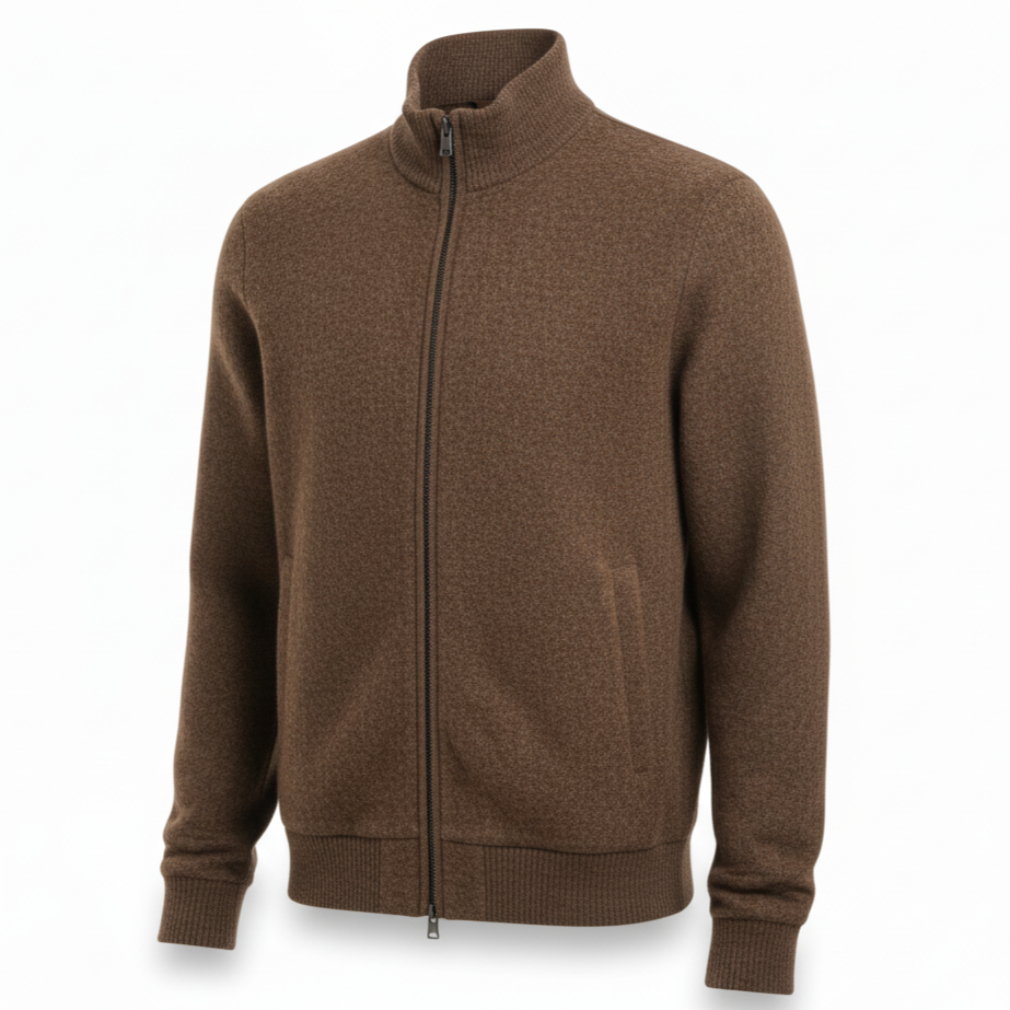Wool Blend Full-Zip Jacket