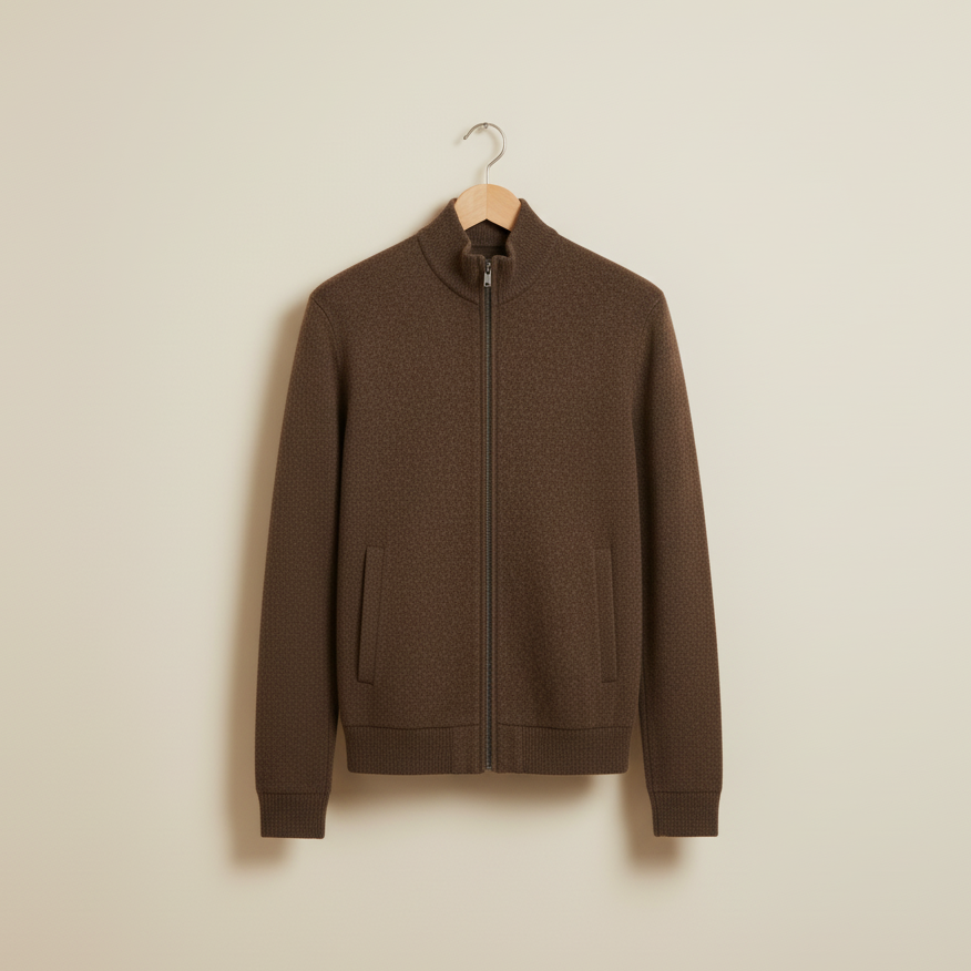 Wool Blend Full-Zip Jacket