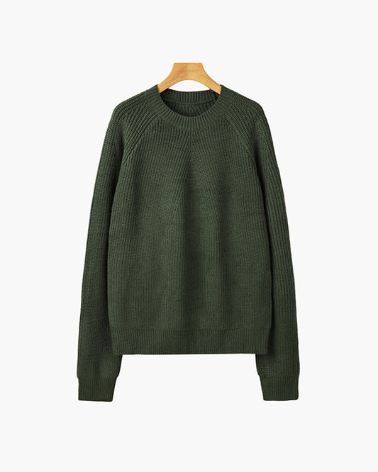 Cotton Knit Raglan Sweater