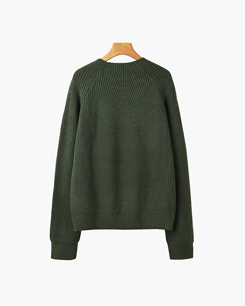 Cotton Knit Raglan Sweater