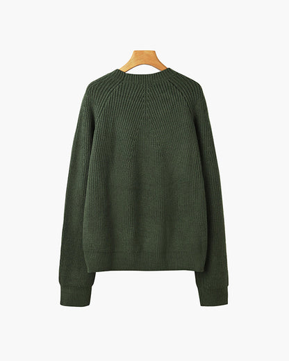 Cotton Knit Raglan Sweater