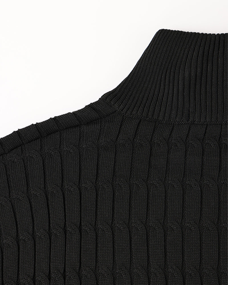 Cable Knit Half-Zip Sweater