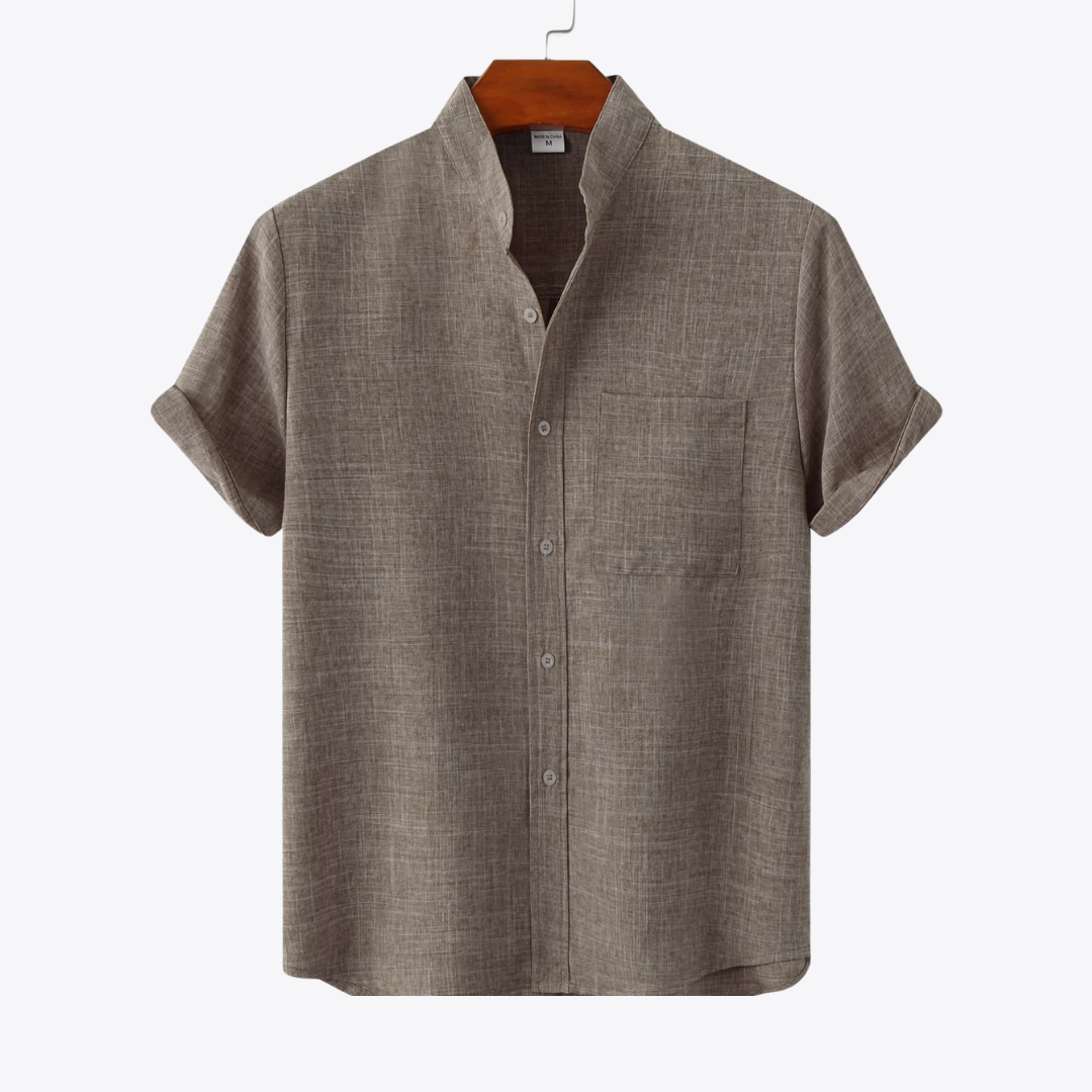 Solid Color Cotton Button Up