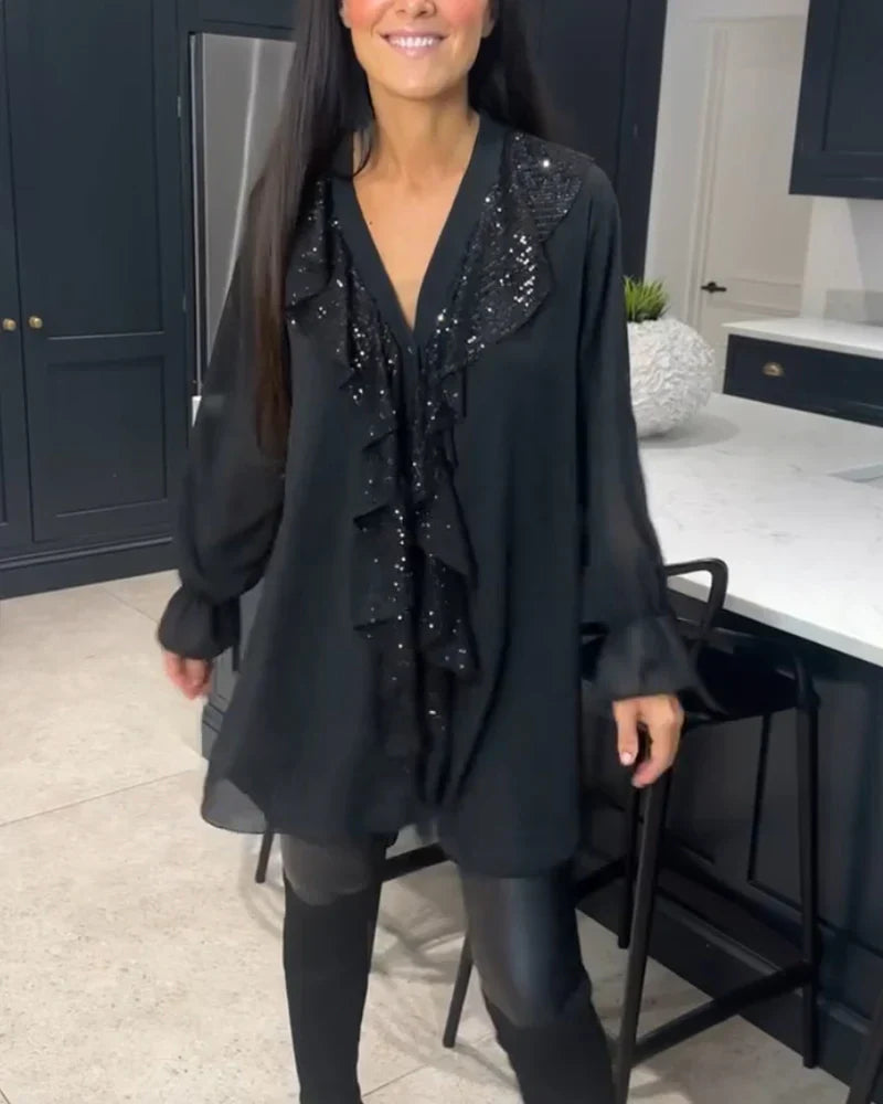 Ksenia – Elegante Damenbluse mit Rüschendetail