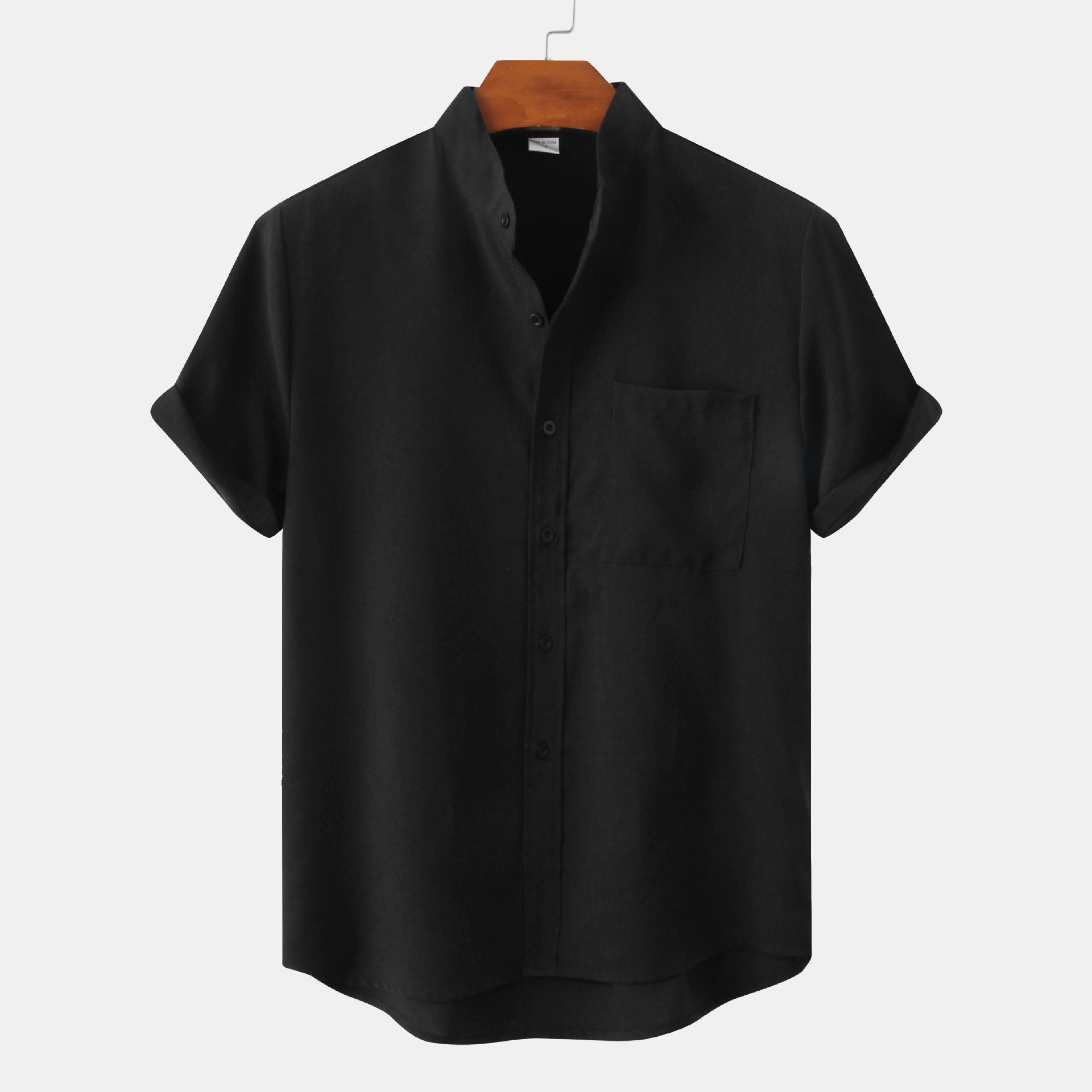 Solid Color Cotton Button Up